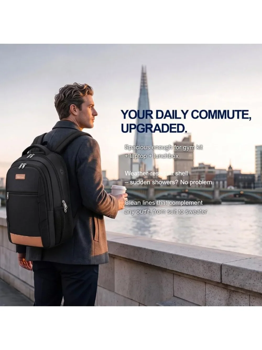 Slim Travel Laptop Backpack | Sturdy Work Bag for Office & Daily Commute